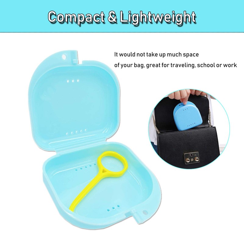 Orthodontic Retainer Case with Vent Holes - Light Blue