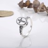 sagrence 925 Sterling Silver Cross Cremation Ring for Ashes Memorial