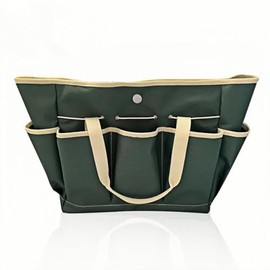 BLIRITEL Gardening Tool Organizer Tote Bag with 8 Side Pockets, Waterproof Garden Tool Storage Bag and Home Organizer for Gardener,Pottery,Electrician and Repairman (Dark Green)