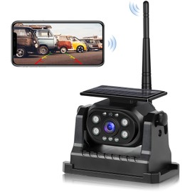 WiFi Magnetic Solar Wireless Backup Camera for Trucks/RV/Trailer, 1080P Rechargeable Rear View Camera Hikity, IP68 Waterproof Reverse Cam, Nigh Version/Type-C Charge/Easy Install, Support iOS&Android