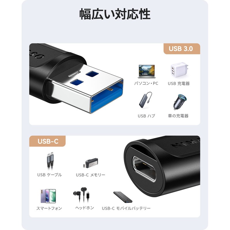 NIMASO NAD21D214 USB Type-C Converter Adapter (Set of 3) (USB