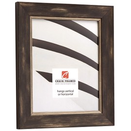 Craig Frames Aristocrat, 8 x 10 Inch Picture Frame Matted to Display a 5 x 7 Inch Photo, Black and Pewter