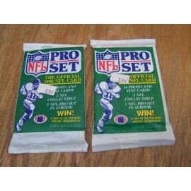 1990 PRO SET    FOOTBALL CARD PACKS 2 PACKS TOTAL FACTORY SEALED