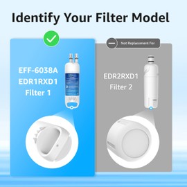 EcoAqua W10295370A Replacement for Everydrop® Filter 1, EDR1RXD1, EDR1RXD1B, WHR1RXD1, KAD1RXD1, P4RFWB, 46-9081, 46-9930 Refrigerator Water Filter, 2 Pack