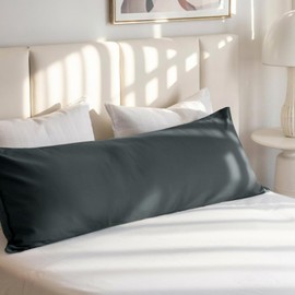 RUIKASI Oeko Tex Pillowcase 40 x 145 cm, Grey, Set of 2 Side Sleeper Pillow Cover, 40 x 145 cm, Anthracite with Microfibre Zip, Side Sleeper Cushion Cover, 145 x 40 cm Pillow Case Pillow Cover