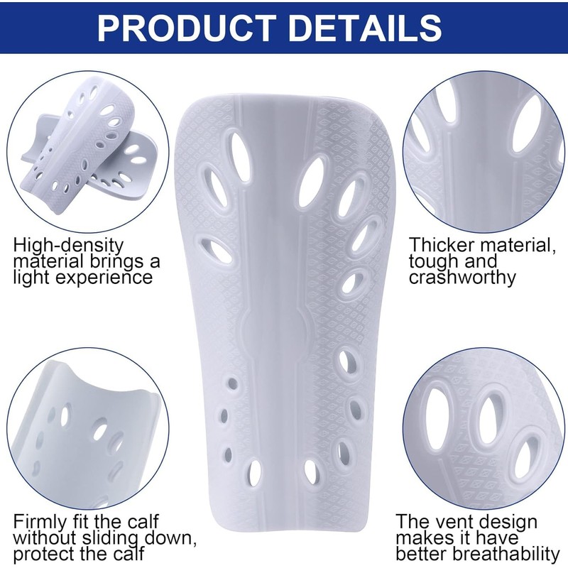 Soccer Shin Guards, 2 Pair Lightweight and Breathable Shin Guard