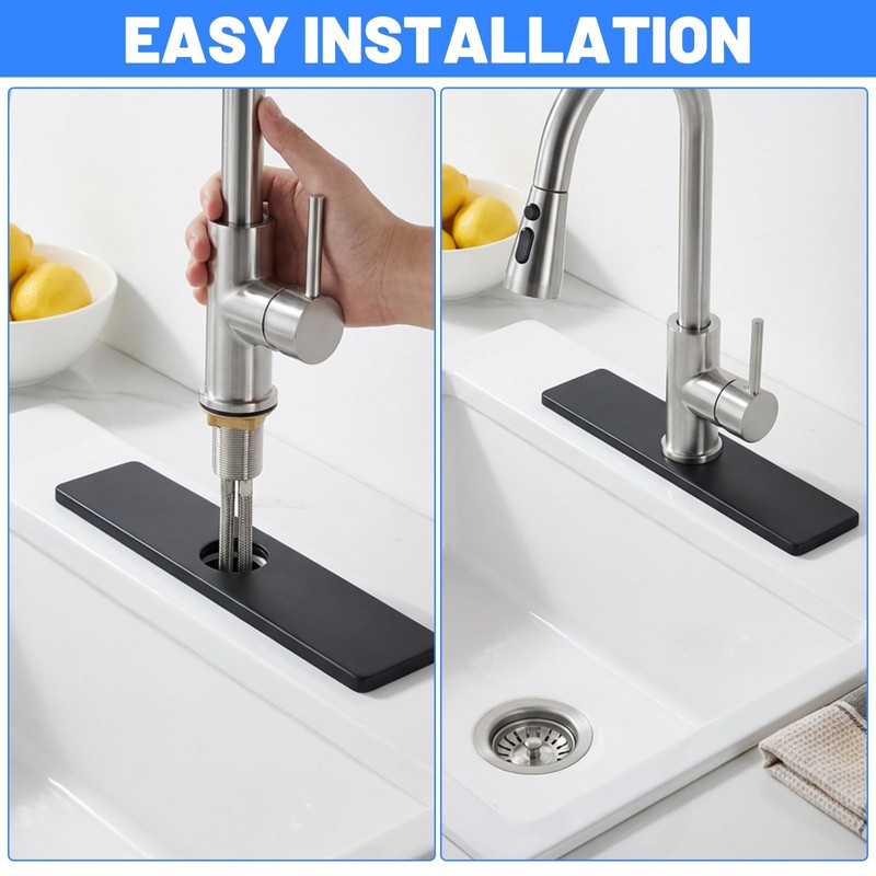 Kitchen Faucet Sink Hole Cover, Deck Plate Escutcheon, 10 Inch