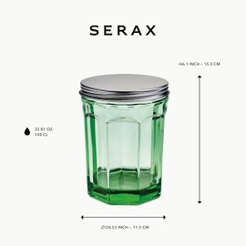 Serax Medium Jar with Lid | Fish & Fish glassware by Paola Navone | Green Jar with Lid | Kitchen Storage Accessories