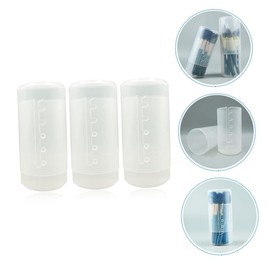 OSALADI 3pcs Retractable Cosmetic Brush Barrels Clear Container with Lid Clear Makeup Brush Holder Makeup Brush Holders for Vanity Makeup Brush Travel Case Clear Brush Holders Makeup Tools