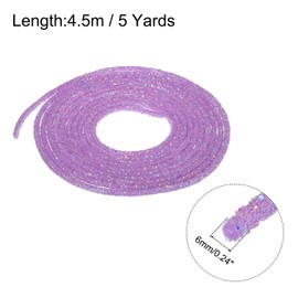 MECCANIXITY 5 Yards 6mm Sequins Rope Sequins Rhinestone Tube Cord Rope Resin Rhinestone Trims PVC Rhinestones Rope for Arts & Crafts Project DIY Handmade