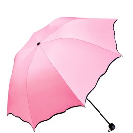 Maibar Sun Umbrella for Women Ladies Pink Parasol Folding Umbrellas UV Protection Lightweight Parasol in Summer(Princess pink)