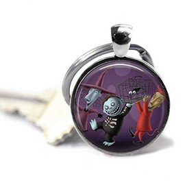 The Nightmare Before Christmas Lock Shock and Barrel 1 Inch Pendant Necklace or Keychain