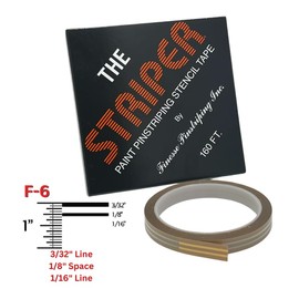 CP CAR PRETTY LLC AUTOMOTIVE ACCESSORIES Finesse Pinstriping The Striper Stencil Tape for Painted Pinstripes on Cars and Trucks F-6- (3/32" Stripe, 1/8" Space, 1/16" Stripe) (160 Feet)