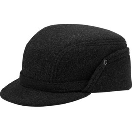 Sterkowski Sawyer Ski Hat | Wool and Cashmere Flat Cap for Men | Warm Work Hat for Winter, charcoal