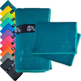 DRYME Toalla Premium de Microfibra Deportiva Ultra Absorbente Secado Rápido Ligera y Portatil para Gym Natación Yoga Playa Diferentes Modelos y Tamaños (Azul Indigo Turquesa, Chica (60 x 38 cm))