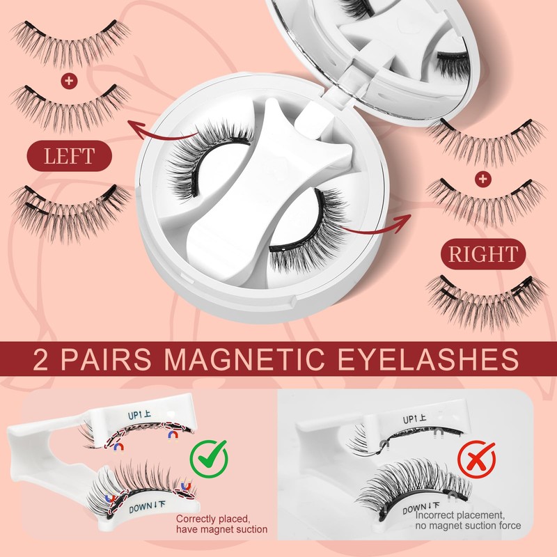 Higu clace Magnetic Eyelash kit, Reusable Magnetic Lashes Set with