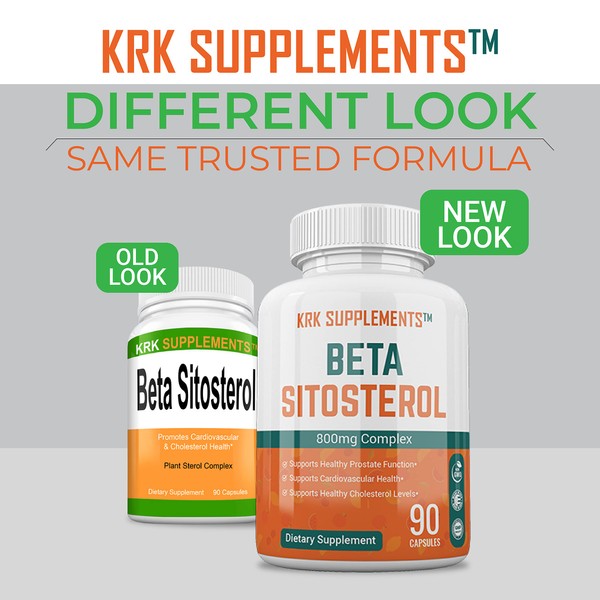 KRK SUPPLEMENTS 3 Bottles Beta Sitosterol 800mg Per Serving 270 Total Capsules Prostate Support