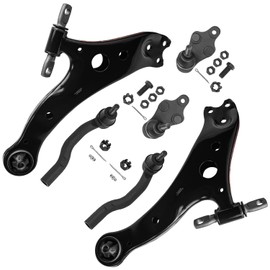 Detroit Axle - Front 6pc Suspension Kit for 07-11 Toyota Camry 05-12 Avalon Lexus ES350, 2007 2008 2009 2010 2011, 2 Lower Control Arms 2 Lower Ball Joints 2 Outer Tie Rods Replacement