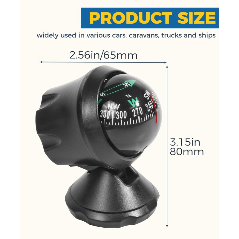 UBOG Car Compass,Compass for Car,Automotive Compass Ball,Car Accessories Auto Compass