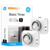 GE Mechanical Polarized Outlet Timer, Single Plug with 2 Prongs,