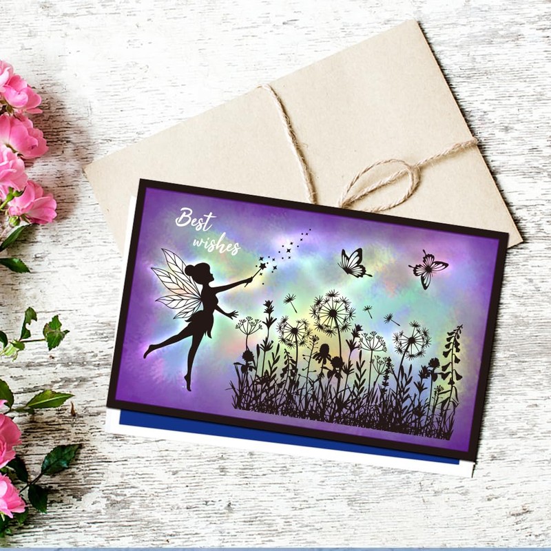 INFUNLY Flower Elves Clear Stamps and Dies Plant Leaf Stamps