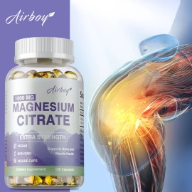 airboy Magnesium Citrate 1000mg - Supports Digestive Health, Strong Bone Muscle Health