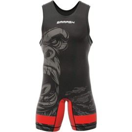 SMMASH Gorilla Men's Ringer Suit, Wrestling Singlet, Breathable and Durable Material, Bodysuit with Elasticated Leg Opening, Ringer Jersey, Made in the EU (XS), Gorilla