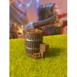 FigurePhenatix Wooden Barrel & Boxes resin painted miniature Dungeons & Dragons D&D terrain