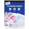 Just stationery 10 Clear Plastic Punched Pocket Clear