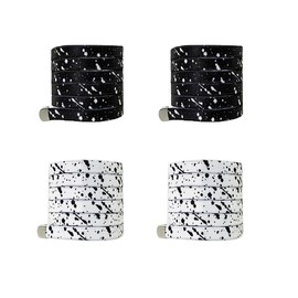 CUZRCYZ 2 Pairs 39.37" Elastic Shoe Laces,Colored No Tie Elastic Shoelaces for Adults and Kids, Black+white 01