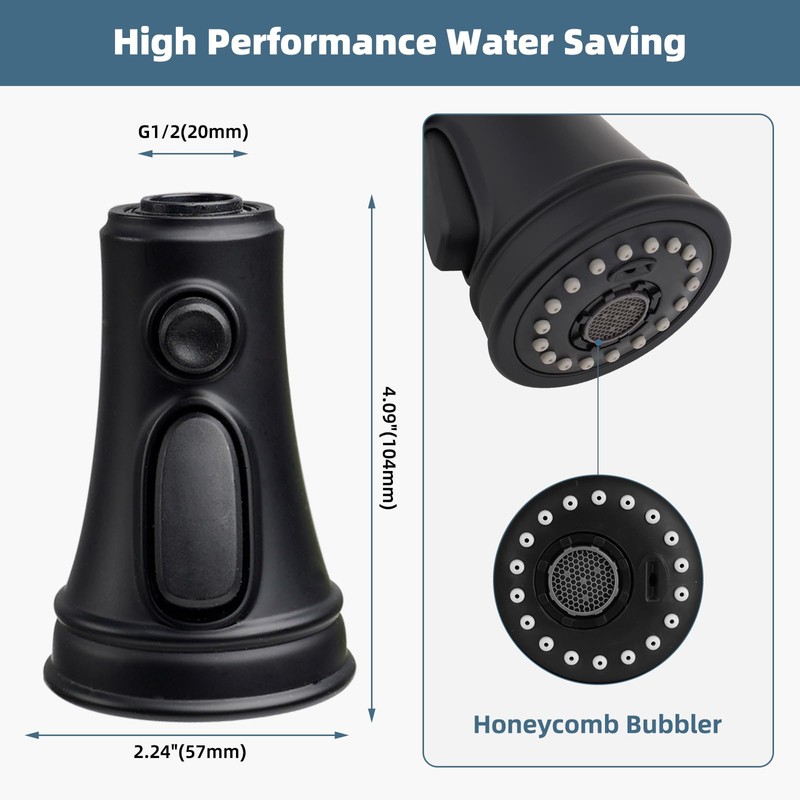 Universal Pull Down Spray Head 3 Modes for Kitchen Faucet,