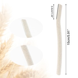 Qancekoo 6 PCS Dermaplane Face Razor Tools Wheat Straw Eyebrow Razors for Women and Men, Reusable Face Razors for Eyebrow, Body Fine Hair, Facial Peach Fuzz (Beige)