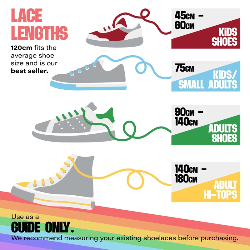 Kilter Flat Trainer Shoelaces - Rainbow - 75 cm -