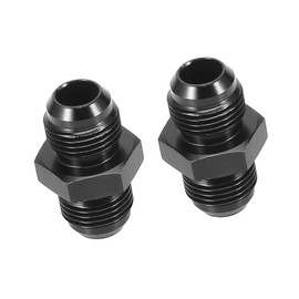A ABSOPRO AN8 to AN8 Male Hose Fitting Adapter Aluminum Alloy Black (Set of 2)