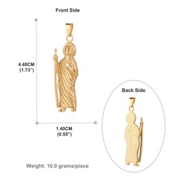 COTTVOTT 3pcs/Bulk Stainless Steel Saint Jude/Santa Muerte Charm Pendant Good Shepherd Crucifix Cross Pendant for DIY Rosary Necklace Jewelry Making Supplies