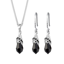 Elli Crystal Jewellery Set 925 Sterling Silver, Metal, Crystal