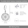 LeCalla 925 Sterling Silver Drop Earrings Light Filigree Heart Knot