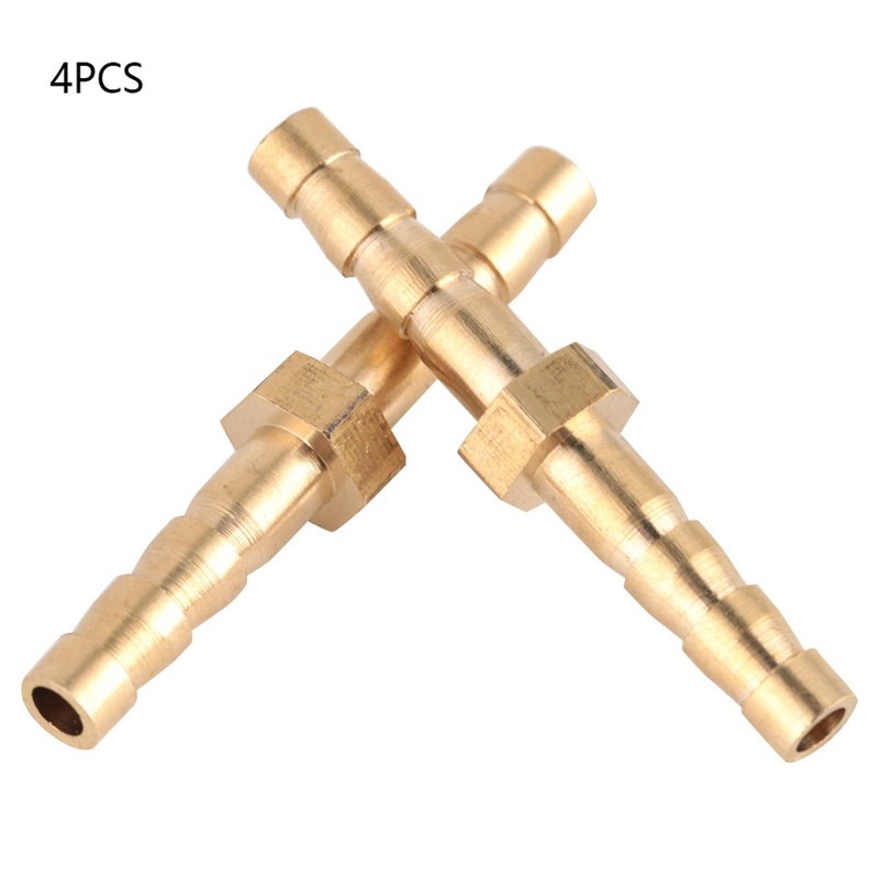 4 Pieces 4-4 mm Brass Fitting Hose Barb Splicer Mender