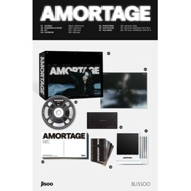 BLACKPINK JISOO : AMORTAGE (Black Version) 1st Mini Album CD+Screenplay Book+CD+Flipbook+Postcards+Photocard