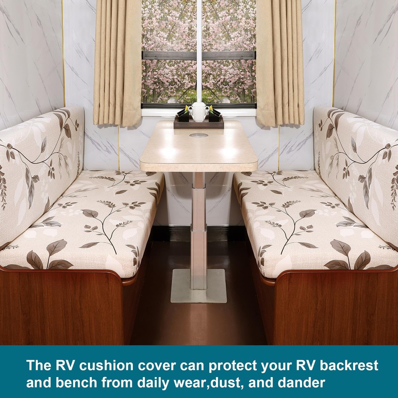 KRFOONN RV Dinette Cushion Covers Stretch Camper Cushions Cover Replacement