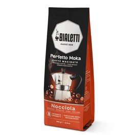 Bialetti - Perfetto Moka Nocciola: Ground Coffee Medium Roast Hazelnut Flavour, 250 g Bag with Aroma Protection Valve