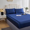 DuShow Satin Fitted Sheet King Navy Blue,Silky Deep Pocket Satin