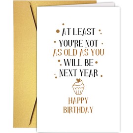 Supoeguk Funny Joke Birthday Card for Friends, Snarky Birthday Card for Him Her, Hilarious Getting Older Birthday Card