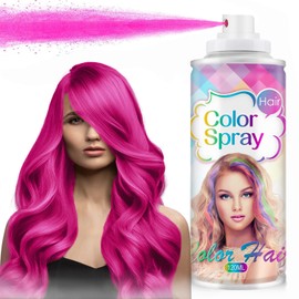 Temporary Hair Color Spray for Women and Kids, One-Time Use Hair Color Wax, Washable Disposable Natural Hair Spray Hair Strong Style for Party, Hollowen, Cosplay (Pink, 120ML)