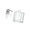 Kmeino Square Clear Glass Dish Soap Dispenser, Antique Design Refillable