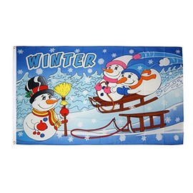 Flaggenfritze Flag Winter with Snowman + Free Sticker