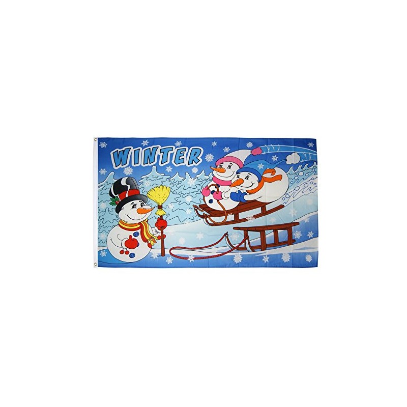 Flaggenfritze Flag Winter with Snowman + Free Sticker