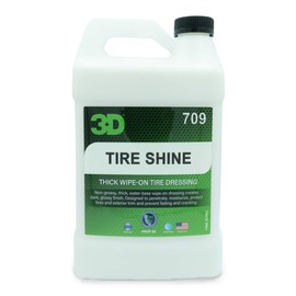 3D Tire Shine Gel – Water-Based, High Gloss Tire Dressing | Non-Greasy, Long Lasting Finish for Rubber, Trim & Vinyl | Easy Gel Application | Car Detailing |1 Gallon