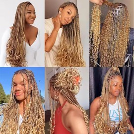 Tuheerst P27/613 Highlight Blonde Color 34 34 Inch Human Braiding Hair For Boho Deep Wave No Weft 50g/Bundle Total 100g Unprocessed Crochet Braids Hair Extension