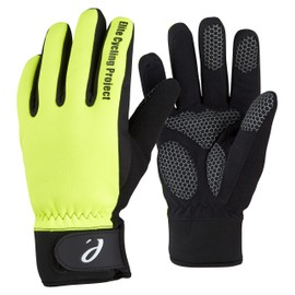 Elite Cycling Project Malmo Waterproof Winter Cycling Gloves Padded Palms Thinsulate Lined, L, Hi Viz Green